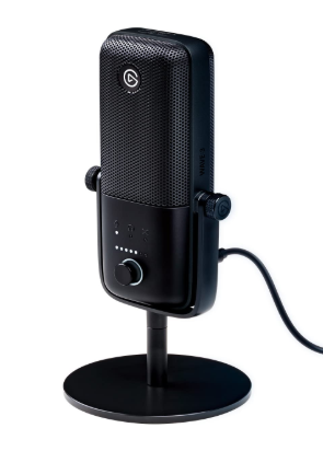 Elgato Wave:3 USB Microphone – premium black unidirectional condenser mic with anti-clipping technology, capacitive mute, and digital mixing solution for podcasting and streaming (Model 10MAB9901).