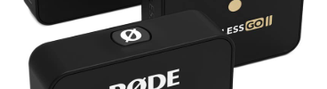 Rode Go II USB recording microphone in black, portable design, ideal for professional recording and streaming use.