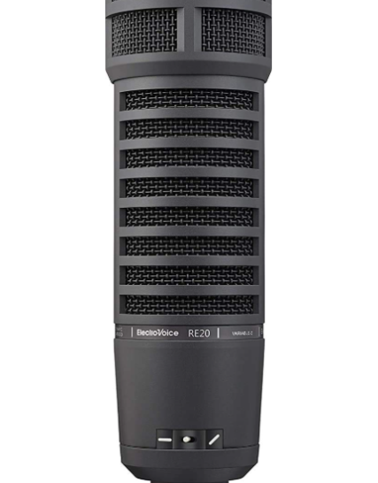 Electro-Voice RE20-BLACK Dynamic Broadcast Announcer Microphone, Black (RE20)