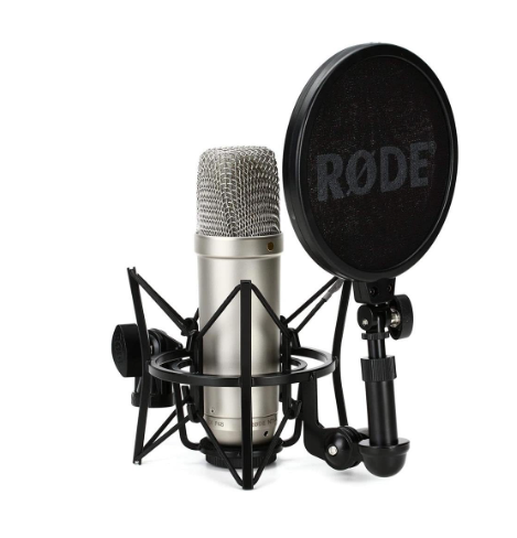 Rode NT1 5th Gen Studio Condenser Mic – XLR/USB, Shock Mount & Pop Filter