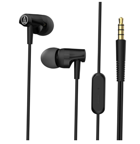 Audio-Technica Sonic Fuel Wired Earphones with Mic & Control, 8.5mm Powerful Drivers for Clear Sound & Rich Bass, Comfort Fit Earbuds