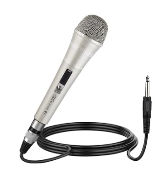MX Wired Karaoke Microphone – Dynamic Mic with Switch & 14.8ft Cable