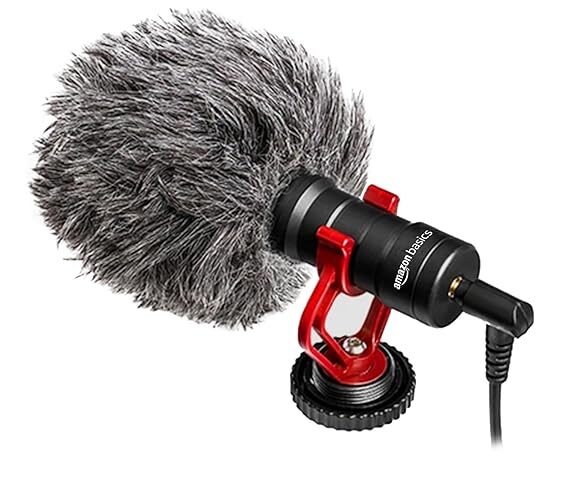 Amazon Basics Cardioid Shotgun Microphone for DSLR and smartphones