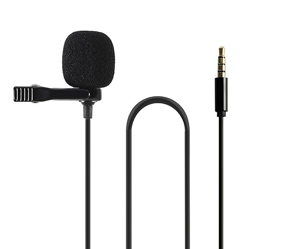 Amazon Basics Lavalier Microphone with 3.5mm jack and clip on design
