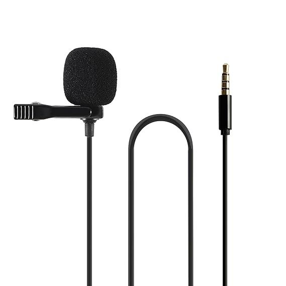 Amazon Basics Lavalier Microphone with 3.5mm jack and clip on design
