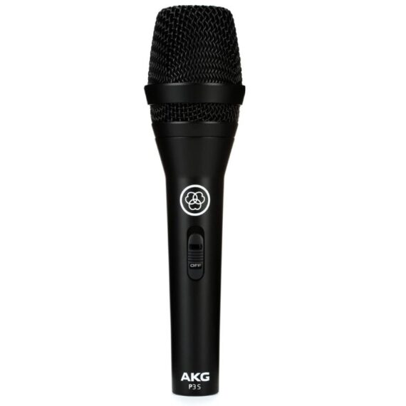 AKG P3 S dynamic microphone in black matt color with cardioid pattern and XLR connector