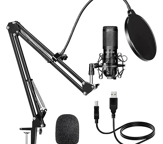 BESTOR Professional USB Podcast Microphone Kit