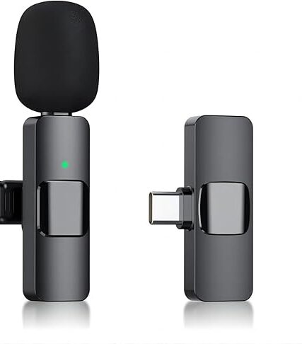 BESTOR Wireless Lavalier Microphone with Type-C for Android & iPhone