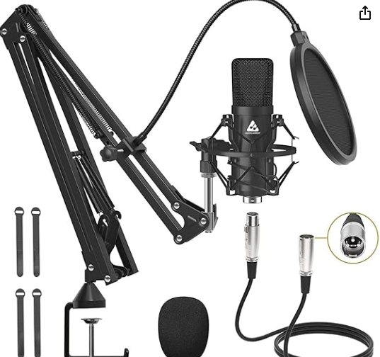 Audio Array AM-C2 XLR Condenser Microphone Kit - Boom Arm, 2M Cable