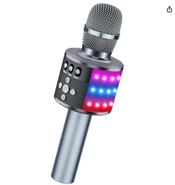 BONAOK Wireless Karaoke Mic with LED