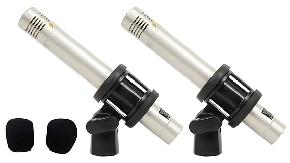 Samson C02 Pencil Condenser Microphones with XLR and Shock Mount in white and balck color