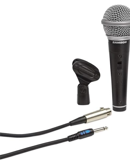 Samson R21S handheld dynamic vocal microphone with XLR cable and clip