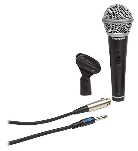 Samson R21S handheld dynamic vocal microphone with XLR cable and clip