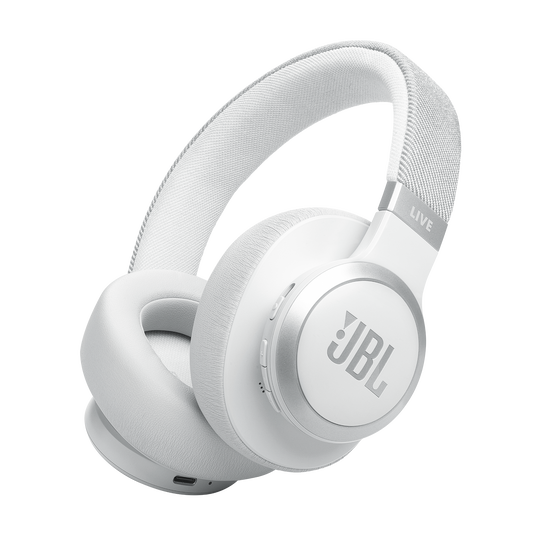 JBL Live 770NC Wireless Noise Cancelling Over Ear Headphones (White)