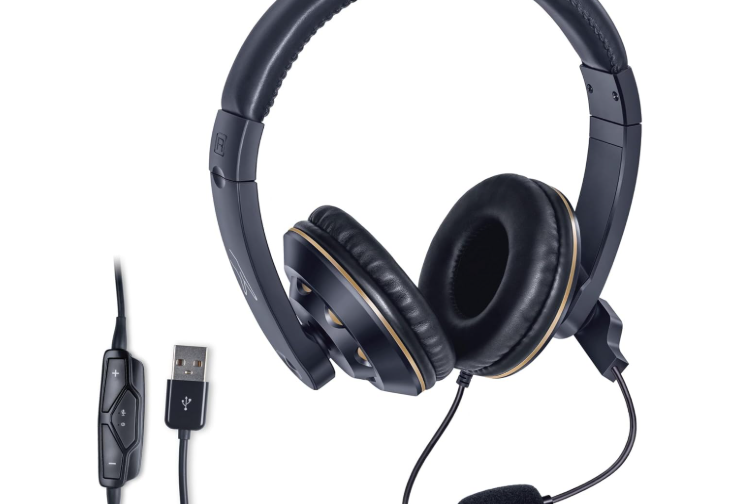 FINGERS USB-Tonic H9 Wired On-Ear Headset with Adjustable Mic