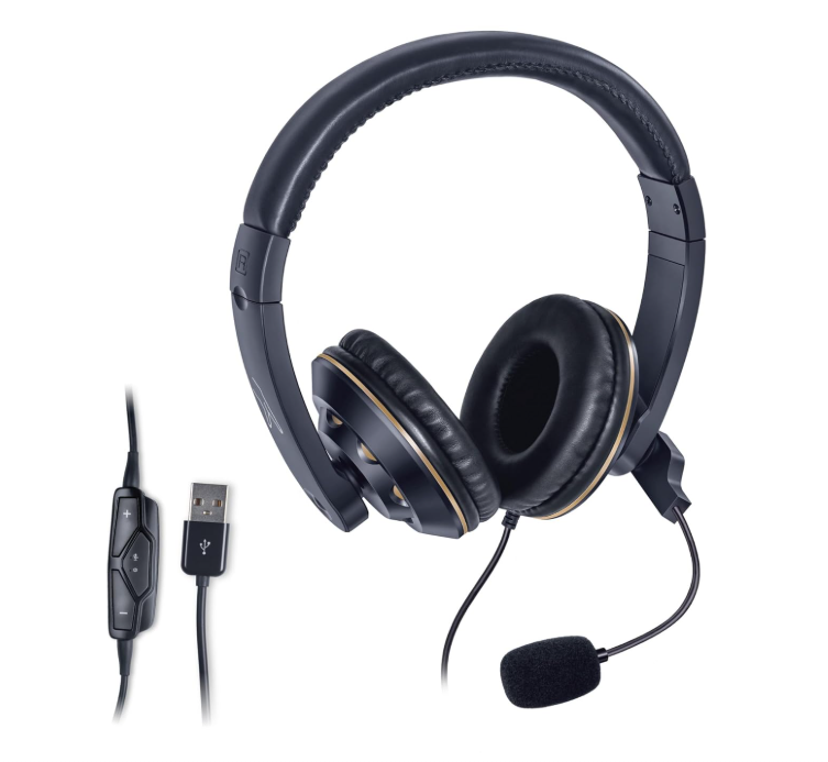 FINGERS USB-Tonic H9 Wired On-Ear Headset with Adjustable Mic
