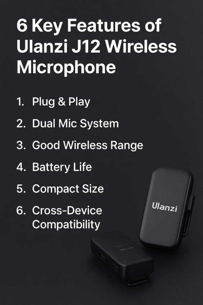 6 Key Features of Ulanzi J12 Wireless Microphone