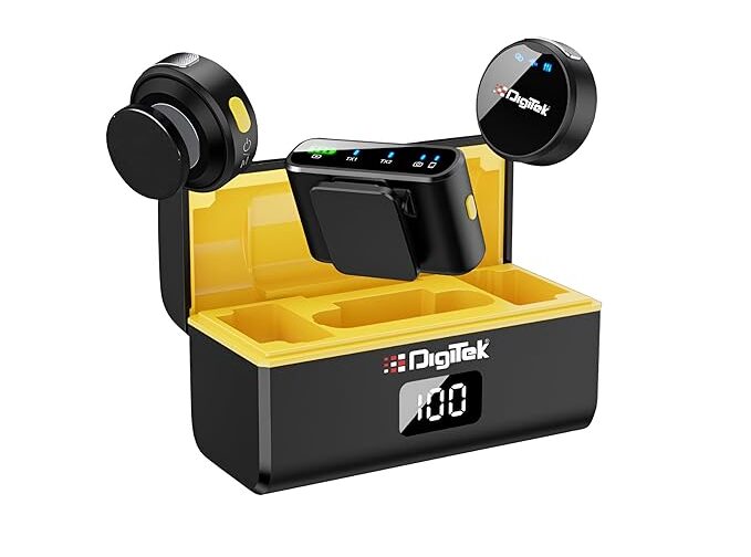 DIGITEK DWM-116 2-in-1 Wireless Microphone for DSLR, iOS & Android