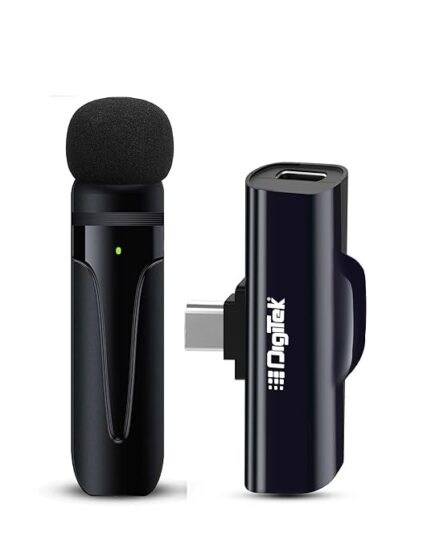 Digitek DWM-001 Wireless Mic with Type-C & Noise Cancellation for Vlogging & Live Streaming