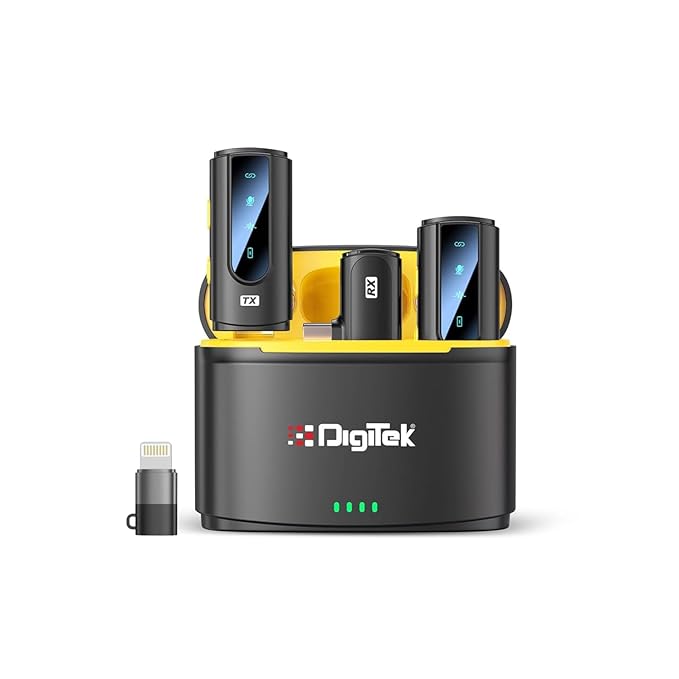 Digitek DWM-112 2-in-1 Wireless Mic System with Noise Reduction & 50M Range