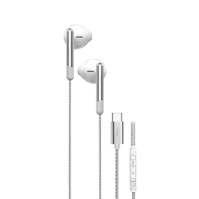 Trands TR-HS866 Type-C Wired Earphones with Mic (White)