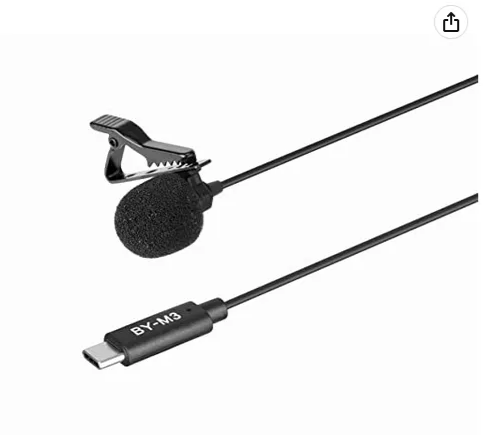Boya by-M3 Lavalier Mic for Type C Android Smartphone (Omnidirectional, Black) 