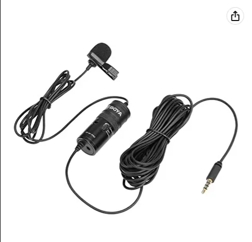 Boya BY-M1 Pro Omnidirectional Lavalier Condenser Mic with Noise cancellation for iPhone, Android, DSLR Camera (20ft Cable) 