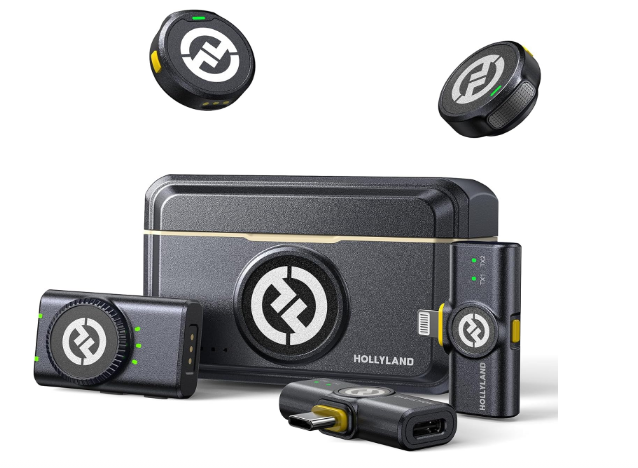 Hollyland Lark M2 Wireless Lavalier Microphone for iPhone, Android, Camera, and PC