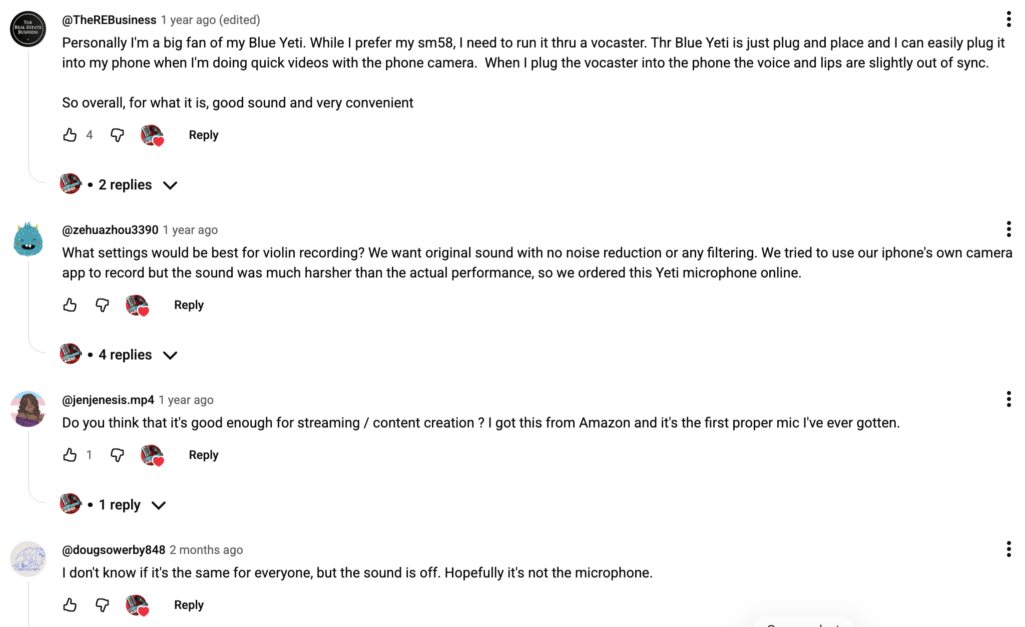 Blue Yeti audio Reviews